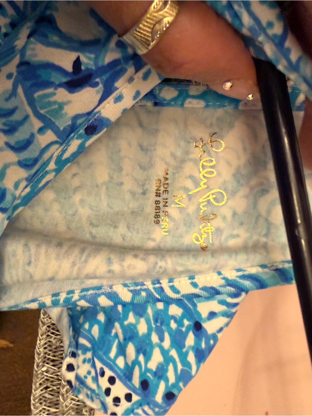 Lilly Pulitzer Aqua Blue Tropical Print Halter Camisole - Picture 4 of 7
